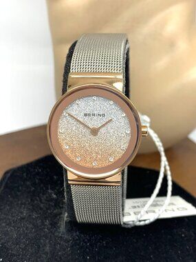 Bering Women's Watch 10126-0663 Quartz Two Tone 25mm Petite Mesh Stainless Steel